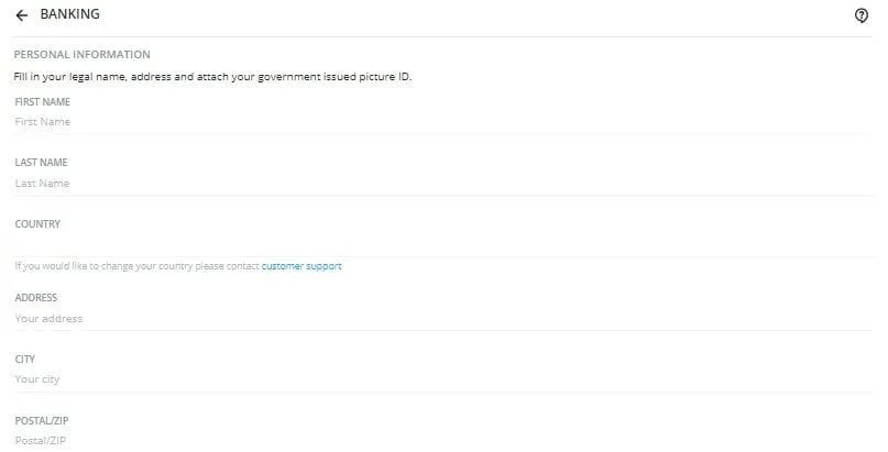 Complete with your personal information required to verify your new OnlyFans account
